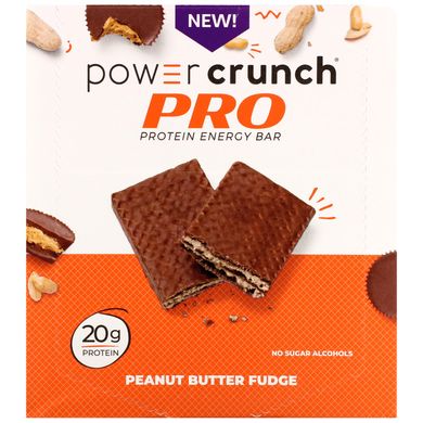 Энергетический батончик Power Crunch Protein, PRO, арахисовое масло, BNRG, 12 батончиков, 2 унции (58 г) каждый купить в Киеве и Украине