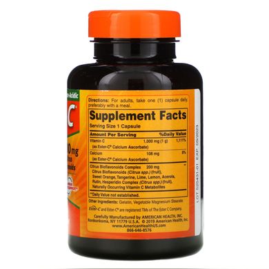 Ester-C з цитрусовими біофлавоноїдами American Health (Ester-C with Citrus Bioflavonoids) 1000 мг / 200 мг 90 капсул