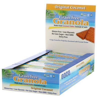Organic Original Coconut Bar Ungranola, Coconut Secret, 12 Bars, 1.2 ounces (34 g) each.