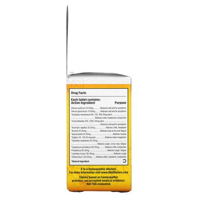 Таблетки від застуди та грипу, цинк +10, T-Relief, ReBoost, Cold & Flu Tablets, Zinc +10, MediNatura, 60 таблеток