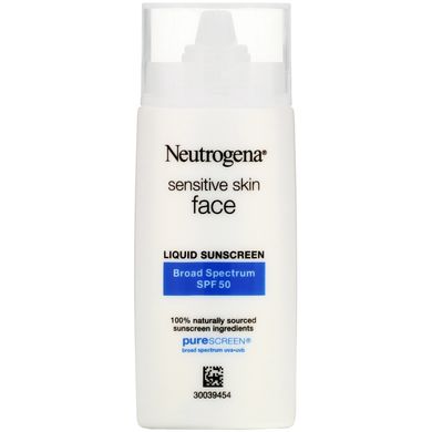 Рідкий сонцезахисний крем фактор захисту від сонця SPF50 Neutrogena (Sensitive Skin Face Mineral Sunscreen SPF 50) 40 мл