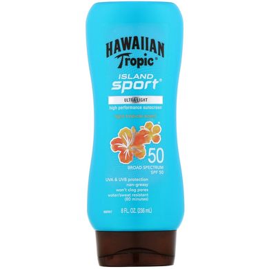 Сонцезахисний засіб з широким спектром захисту, SPF 50, легкий тропічний аромат, Hawaiian Tropic, 236 мл