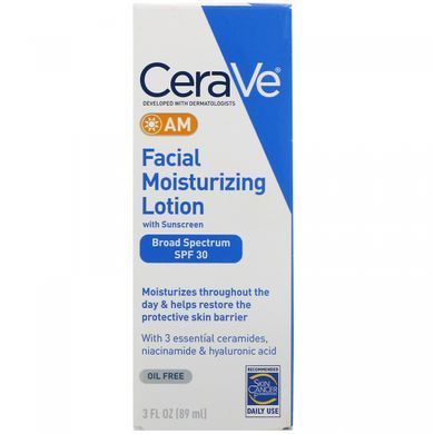 Day Moisturizing Facial Lotion with Sun Protection Properties, SPF 30, CeraVe, 89 ml.