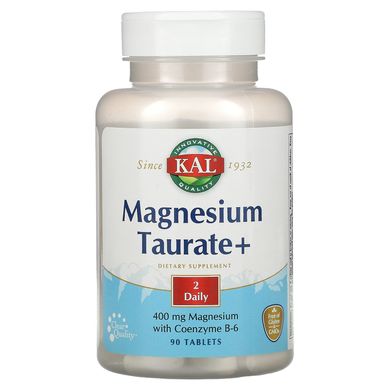 Таурат магнію +, Magnesium Taurate Plus, KAL, 400 мг, 90 таблеток