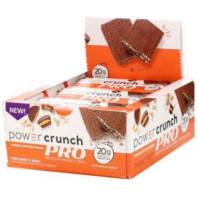 Энергетический батончик Power Crunch Protein, PRO, арахисовое масло, BNRG, 12 батончиков, 2 унции (58 г) каждый