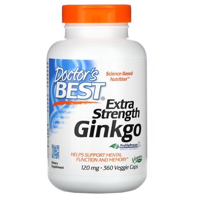 Гінкго білоба екстра сила Doctor's Best (Extra Strength Ginkgo) 120 мг 360 капсул