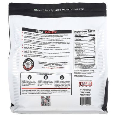 ISO Whey, 100% -ний ізолят сироваткового білка, шоколад, Labrada Nutrition, 2,23 кг