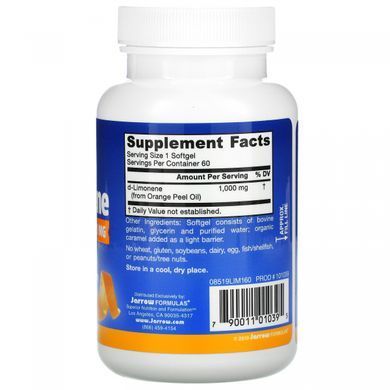 Апельсиновое масло Jarrow Formulas (d-Limonene) 1000 мг 60 капсул купить в Киеве и Украине