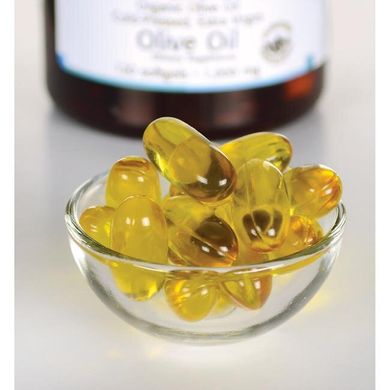 Зроблено з сертифікованим органічною оливковою олією додаткового віргіну, холодного вичавлення With Certified Orгanic Extra Virгin Olive Oil, Cold-Pressed, Swanson, 1,000 мг 120 капсул