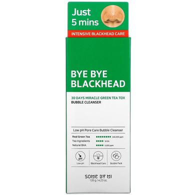 Some By Mi, Bye Bye Blackhead, 30 Days Miracle Green Tea Tox, засіб для бульбашок, 4,23 унції (120 г)