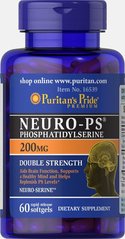 Нейро-PS (фосфатидилсерин), Neuro-PS (Phosphatidylserine), Puritan's Pride, 200 мг, 60 капсул купить в Киеве и Украине