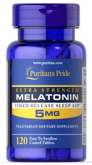 Мелатонин медленного высвобождения Puritan's Pride (Melatonin) 5 мг 120 таблеток купить в Киеве и Украине