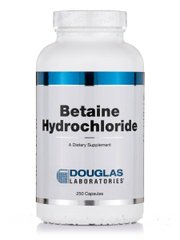 Бетаїн гідрохлорид Douglas Laboratories (Betaine Hydrochloride) 250 капсул