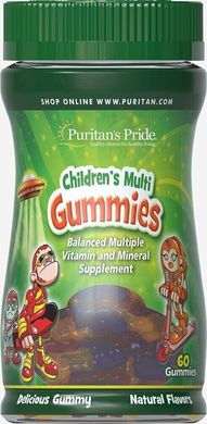 Мультивитамины и минералы для детей Puritan's Pride (Children's Multivitamins and Mineral) 60 жевательных конфет купить в Киеве и Украине