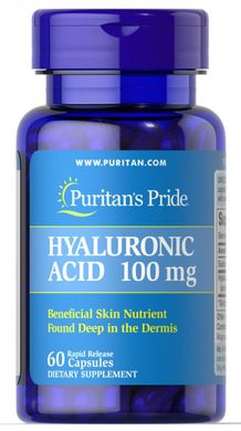 Гиалуроновая кислота Puritan's Pride (Hyaluronic Acid) 100 мг 60 капсул купить в Киеве и Украине