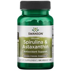 Спіруліна & Астаксантин, Organic Spirulina & Astaxanthin, Swanson, 120 таблеток