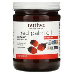 Органическое красное пальмовое масло, нерафинированное, Nutiva, 15 жидких унций (444 мл) купить в Киеве и Украине