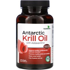 Олія антарктичного криля з астаксантином, Antarctic Krill Oil with Astaxanthin, FutureBiotics, 1000 мг, 180 м'яких капсул