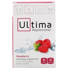 Электролиты вкус малины Ultima Replenisher (Electrolyte Supplemen) 20 пакетов по 3.2 г купить в Киеве и Украине