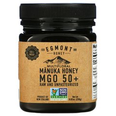 Egmont Honey, Многоцветковый мед манука, сырой и непастеризованный, 50+ MGO, 8,82 унции (250 г) купить в Киеве и Украине