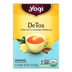 Чай Detox без кофеина, Yogi Tea, 16 чайных пакетиков, 1.02 унций (29 г) купить в Киеве и Украине