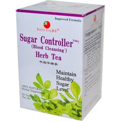 Травяной чай для контроля уровня сахара (очищения крови), Health King, 20 пакетиков, 1,26 унции (36 г)