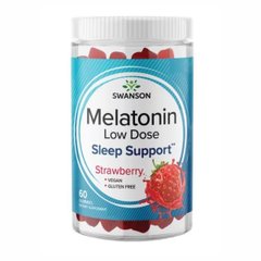Мелатонін з смаком полуниці Swanson (Melatonin Low Dose) 60 жувальних цукерок