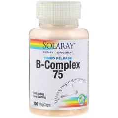 Комплекс В-75, B-Complex, Solaray, 100 капсул
