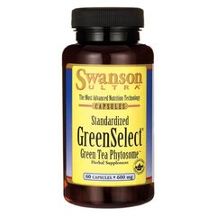 Зелений чай Футозім GreenSelect, GreenSelect Green Tea Phytosome, Swanson, 600 мг, 60 капсул