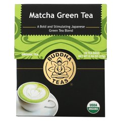 Buddha Teas, Органічний трав'яний чай, зелений маття, 18 чайних пакетиків, 0,95 унції (27 г)
