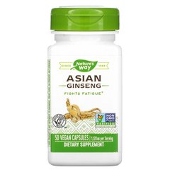 Китайський женьшень, Korean Ginseng Root, Nature's Way, 1120 мг, 50 вегетаріанських капсул