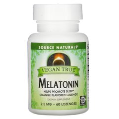 Мелатонін веганські формула Source Naturals (Melatonin) зі смаком апельсина 2.5 мг 60 льодяників