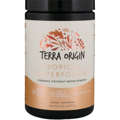 Tropical Superfoods, органический порошок кокосовой воды, Terra Origin, 270 г купить в Киеве и Украине