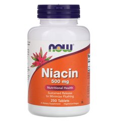 Ниацин В3 Now Foods (Niacin) 500 мг 250 таблеток купить в Киеве и Украине