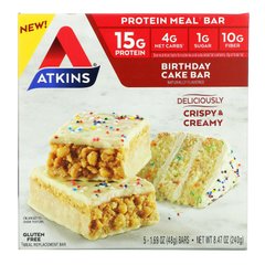 Atkins, Protein Meal Bar, батончик на день рождения, 5 батончиков, 1,69 унции (48 г) каждый купить в Киеве и Украине