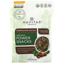 Navitas Organics, Organic Power Snacks, шоколадное какао, 16 унций (454 г) купить в Киеве и Украине