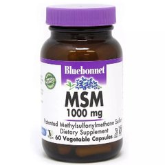 МСМ метилсульфонилметан Bluebonnet Nutrition (MSM) 1000 мг 60 вегетарианских капсул купить в Киеве и Украине