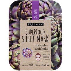Тканинна маска з Суперфуд, антивікової артишок, Freeman Beauty, 1 маска, 0,84 р унц (25 мл)