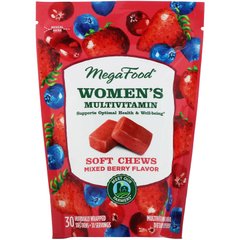 Мультивитамины для женщин MegaFood (Women's Multivitamin Soft Chews) 30 жевательных конфет с ягодным вкусом купить в Киеве и Украине