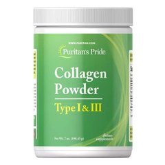 Колаген порошок типу I та III Puritan's Pride (Collagen Powder Type I & III) 198,45 г