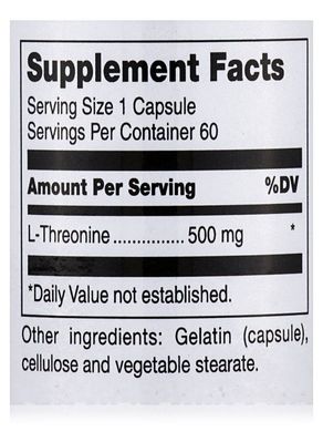 Треонин Douglas Laboratories (L-Threonine) 500 мг 60 капсул купить в Киеве и Украине