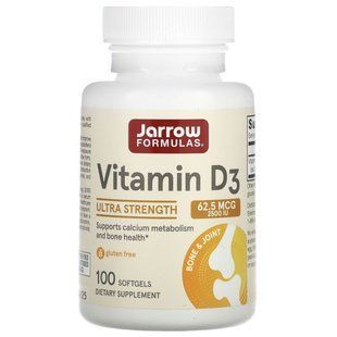 Витамин D3, Jarrow Formulas, 2500 МЕ, 100 гелевых капсул купить в Киеве и Украине