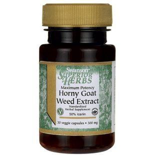 Экстракт роговой козьей травы максимальная сила Swanson (Maximum Potency Horny Goat Weed Extract) 300 мг 30 капсул купить в Киеве и Украине