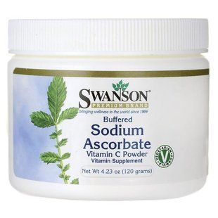 Натрий аскорбат витамин С порошок, Buffered Sodium Ascorbate Vitamin C Powder, Swanson, 120 грам купить в Киеве и Украине