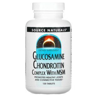 Комплекс глюкозамина, хондроитина и МСМ Source Naturals (Glucosamine Chondroitin Complex with MSM) 120 таблеток купить в Киеве и Украине
