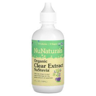 Organic clear stevia extract, NuStevia, Organic Clear Extract, NuNaturals, 118 ml