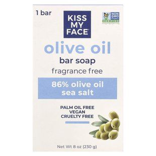 Мыло с чистым оливковым маслом без отдушек Kiss My Face (Olive Oil Soap Fragrance Free) 230 г купить в Киеве и Украине