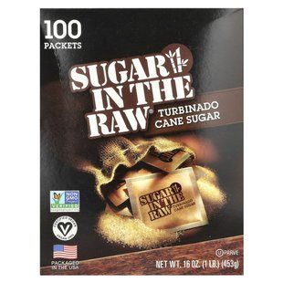 In the Raw, Sugar In The Raw&reg;, Turbinado Cane Sugar, 100 Packets, 16 oz (453 g)