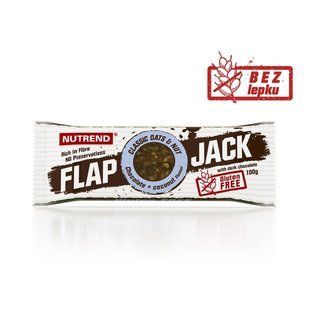 Bar made of gluten-free oat flakes with chocolate and coconut in chocolate glaze Nutrend (Flap Jack) 100 g