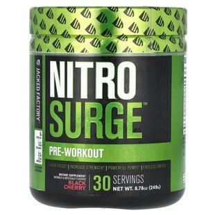 Jacked Factory, Nitro Surge, передтренувальний комплекс, черешня, 249 г (8,78 унції)